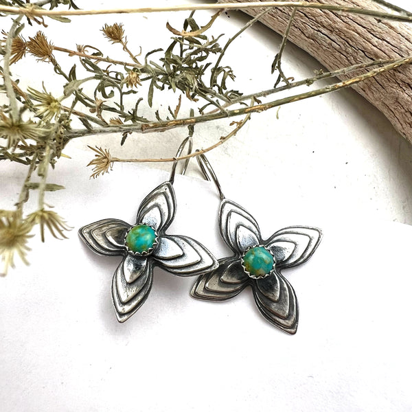 Turquoise Flower Earrings