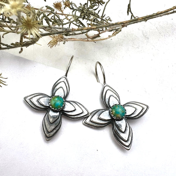 Turquoise Flower Earrings