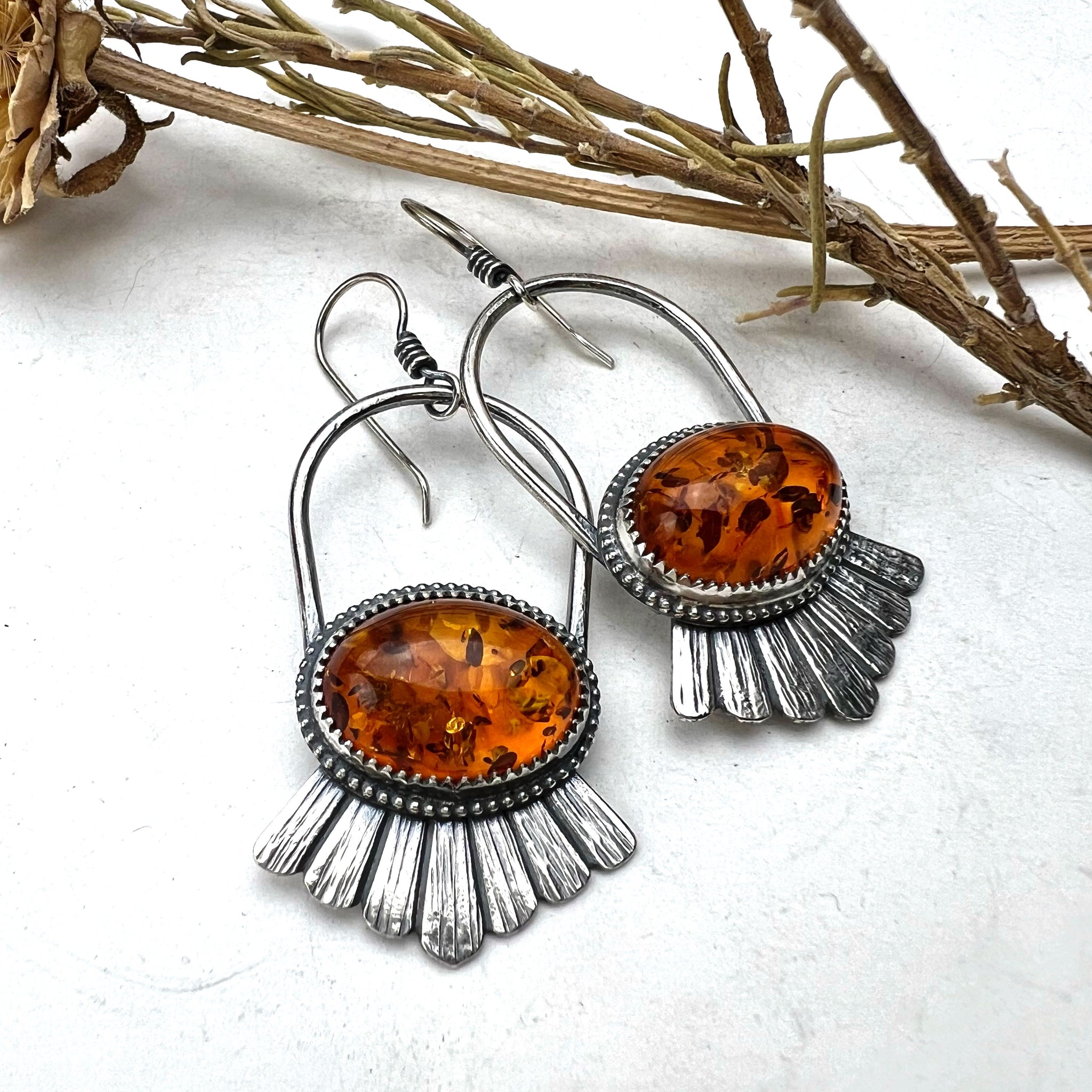 Amber Hoop Earrings