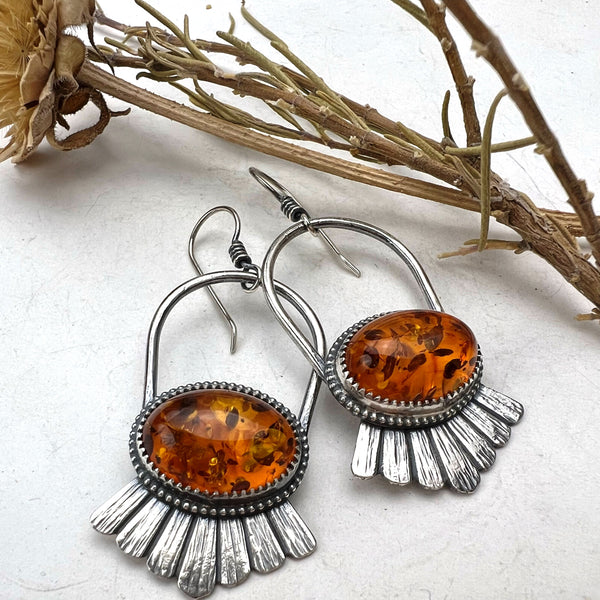 Amber Hoop Earrings