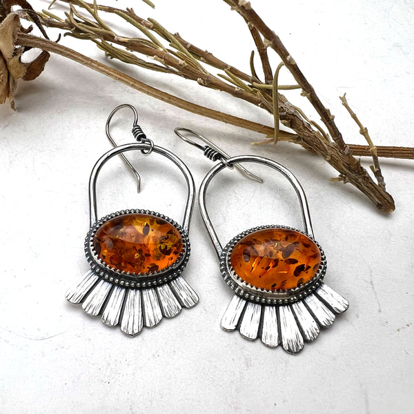 Amber Hoop Earrings