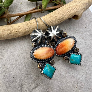 Spiny Oyster Concho Earrings