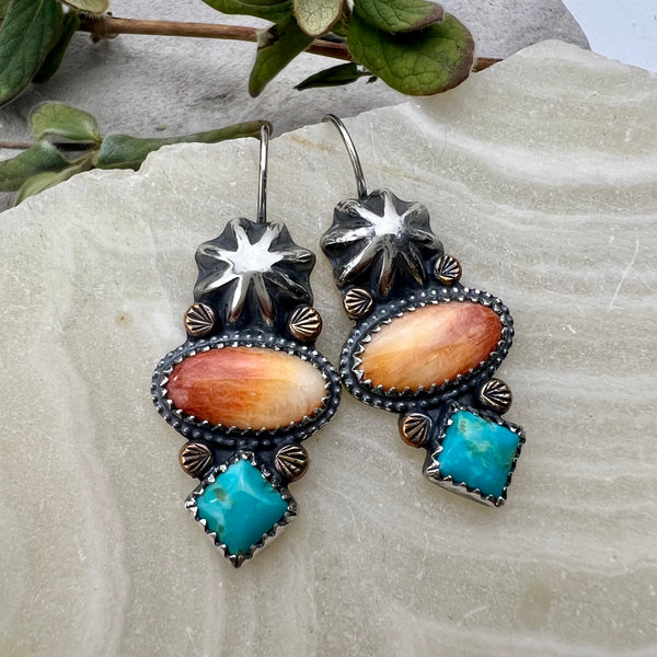 Spiny Oyster Concho Earrings