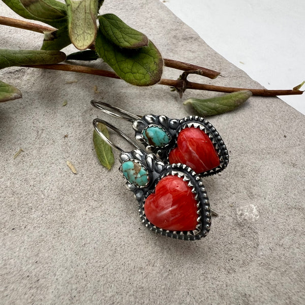 Spiny Oyster Heart Earrings