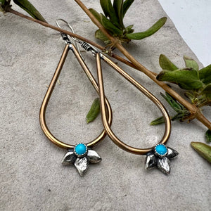 Bronze Agave Teardrop Hoops